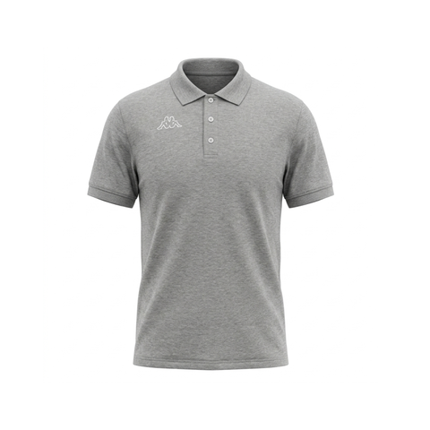 LOGO BELMONT COTTON SPANDEX PIQUE POLO- Grey marle